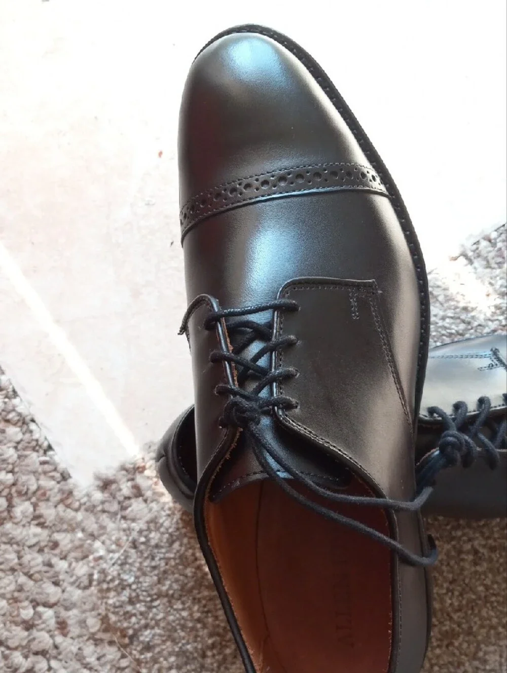 Allen Edmonds Black Cap-Toe Oxford with Brogue Detail